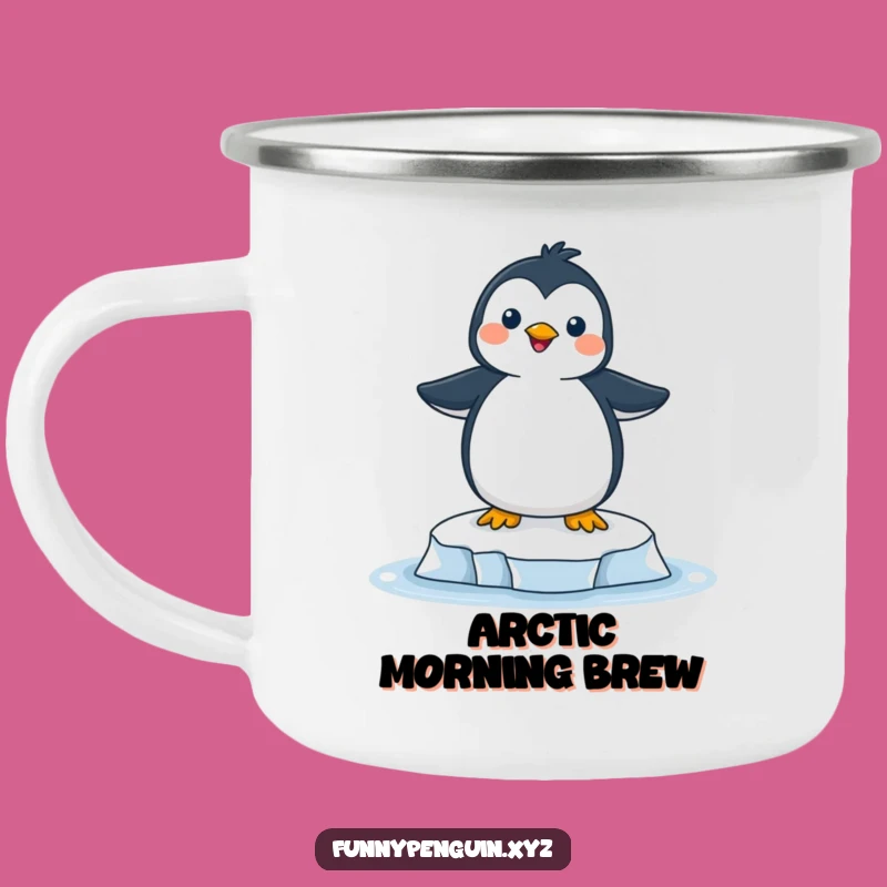 Funny Joyful Penguin Camping Mug - Adventure Ice Floe Gift