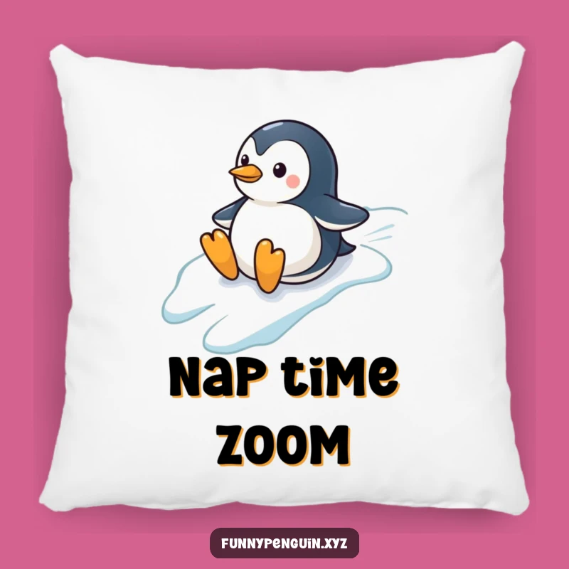Soft Funny Penguin Pillow: Sliding Penguin, Cozy Winter Accent