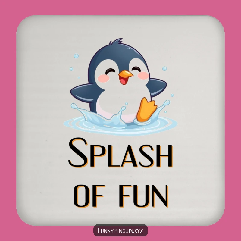 Funny Kawaii Penguin Splashing Coaster - Joyful Surface Protection