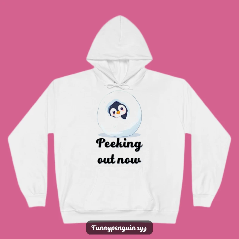 Cozy Funny Penguin Hoodie: Curious Penguin, Warm Winter Secret