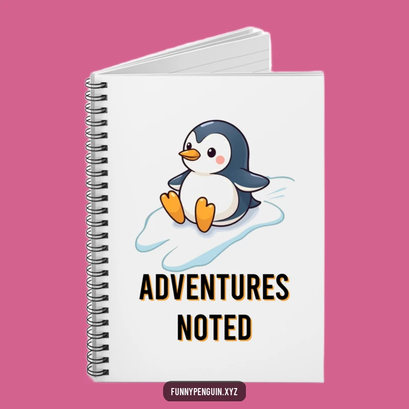 Funny Penguin Notebook: Sliding Penguin, Jot Down Winter Ideas