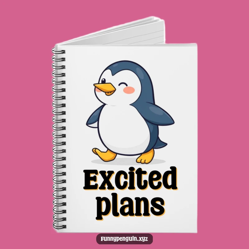 Funny Penguin Notebook: Waddling Penguin, Jot Down Happy Thoughts