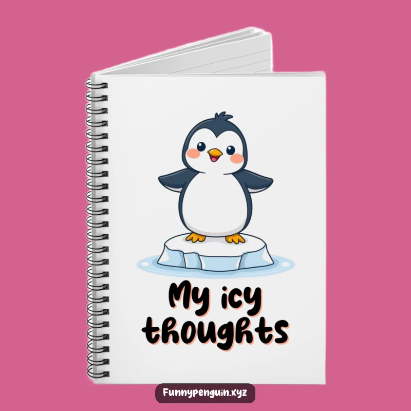 Funny Joyful Penguin Notebook - Ice Floe Lined Journal Gift