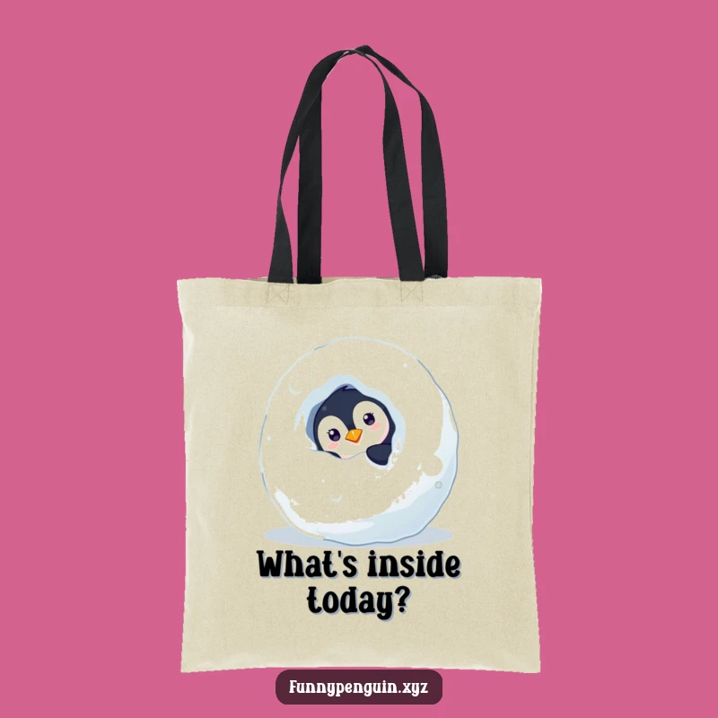 Funny Penguin Tote Bag: Curious Penguin, Carry Your Secrets